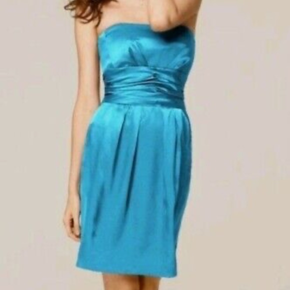 Size 2, Teal, David's Bridal Sweetheart Cocktail dress with Pockets - Picture 1 of 9